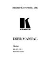 Kramer Electronics BT-1 User's Manual