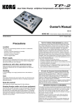Korg TP-2 User's Manual