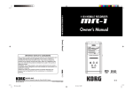 Korg MR-1 User's Manual