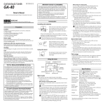 Korg GA-40 User's Manual