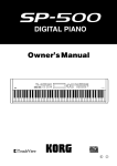 Korg SP-500 User's Manual