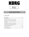 Korg PX3 User's Manual