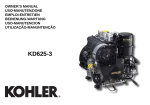 Kohler KD625-3 User's Manual