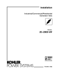 Kohler 20--2800 kW User's Manual