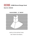 Kobe Range Hoods RA-092 SERIES User's Manual