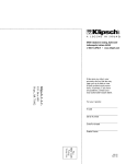 Klipsch Speaker SB-3 User's Manual