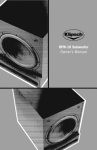 Klipsch Speaker RPW-10 User's Manual