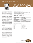 Klipsch AW-800-SW User's Manual