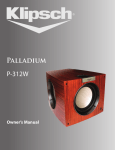 Klipsch Palladium P-312W User's Manual