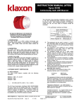 Klaxon Syrex IS-XN User's Manual