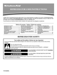 KitchenAid W10162462A User's Manual