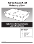 KitchenAid undermount Sinks User's Manual