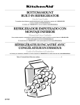 KitchenAid Bottom-Mount Built-In Refrigerator User's Manual