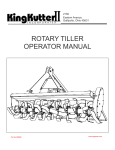 King Kutter Tiller 999995 User's Manual