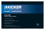 Kicker CompQ Subwoofer Owner's Manual