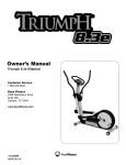 Keys Fitness Triumph 8.3e User's Manual