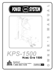 Keys Fitness KPS-1500 User's Manual