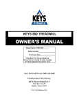 Keys Fitness KEYS800 User's Manual