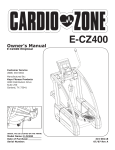 Keys Fitness E-CZ400 User's Manual