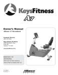 Keys Fitness A7r User's Manual