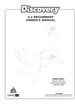 Keys Fitness 5.2 Recumbent User's Manual