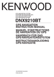 Kenwood DNX 9210 BT - GPS Navigation User's Manual