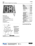 Kenmore Pro 30'' Gas Drop In Cooktop 3100 Specifications