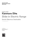 Kenmore Elite 4.6 cu. ft. Slide-In Electric Range - Black Owner's Manual