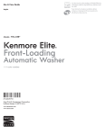 Kenmore Elite 4.5 cu. ft. Front-Load Washer w/Steam & Accela-Wash ENERGY STAR Owner's Manual