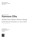Kenmore Elite 30'' Double-Oven Slide-In Electric Range w/ Convection - Black Owner's Manual