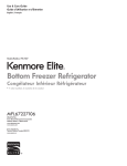 Kenmore Elite 25 cu. ft. French-Door Bottom-Freezer Refrigerator Non-Dispenser ENERGY STAR Owner's Manual