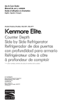 Kenmore Elite 23 cu. ft. Counter-Depth Side-by-Side Refrigerator w/ SmartSense - Stainless Steel Owner's Manual