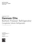 Kenmore Elite 21.6 cu. ft. French Door Bottom-freezer Refrigerator w/ Water Dispenser - White ENERGY STAR Owner's Manual