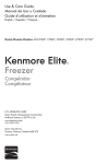 Kenmore Elite 17 cu. ft. Upright Freezer - White ENERGY STAR Owner's Manual
