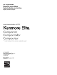 Kenmore Elite 1.4 cu. ft. Trash Compactor - White Owner's Manual