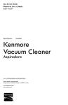 Kenmore Canister Vacuum Cleaner - Lime Owner's Manual