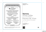 Kenmore 45 Bottle Wine Chiller Owner's Manual