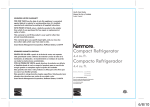 Kenmore 4.4 cu. ft. Compact Refrigerator - Black ENERGY STAR Owner's Manual (Espanol)