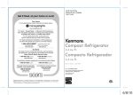 Kenmore 2.4 cu. ft. Compact Refrigerator - Black Owner's Manual