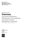 Kenmore 10.7 cu. ft. Top-Freezer Refrigerator w/ Humidity-Controlled Crisper - Black Owner's Manual