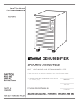 Kenmore Dehumidifier C675-25010 User's Manual