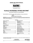 Keating Of Chicago Incredible Frying Machine SERIES 2006 User's Manual