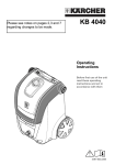 Karcher KB 4040 User's Manual