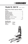 Karcher K 260 M User's Manual