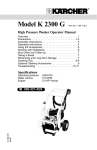 Karcher K 2300 G User's Manual