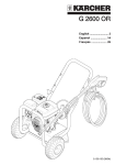 Karcher G 2600 OR User's Manual