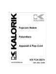 Kalorik - Team International Group Popcorn Poppers USK PCM 28276 User's Manual
