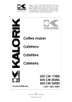 Kalorik - Team International Group Coffeemaker USK CM 17408 User's Manual