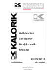 Kalorik - Team International Group Can Opener USK DO 36918 User's Manual