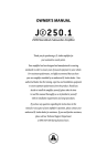 JL Audio J2250.1 User's Manual
